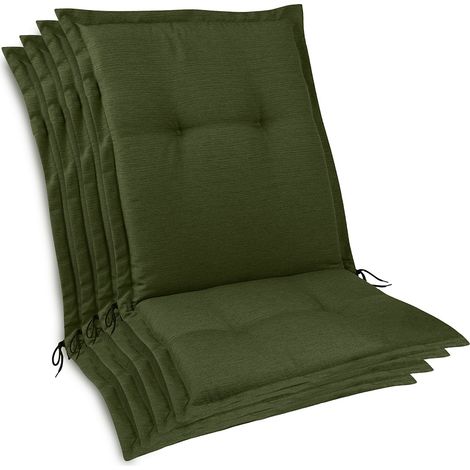 4x Set Premium auflage Niedriglehner 105x50x7cm, Dunkelgrün (1/5)