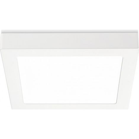 Plafoniera quadrata gea led sham q gfa763 6w led 220v termoplastica lampada soffitto moderna interno, tonalità luce 3000°k (luce calda)