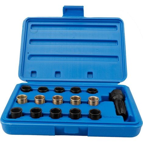 Kit de filetage de bougie d'allumage, outils de réparation de longue durée de résistance à la rouille 16 pièces/ensemble pour voiture (1/5)