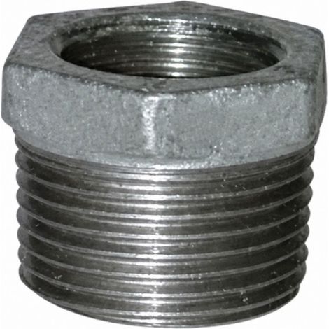 Reduzierter Nippel 20x27 / 15x21, männlich weiblich verzinkt