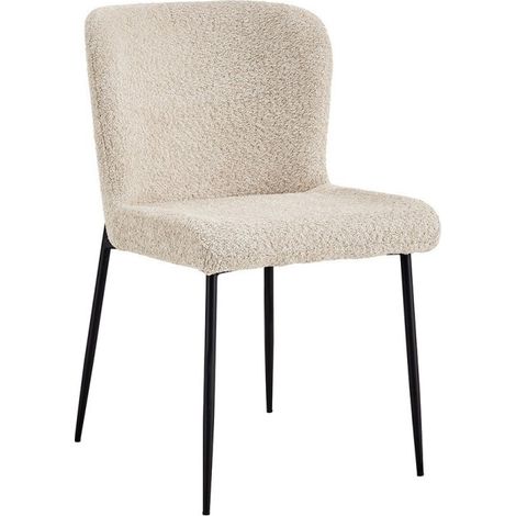 Chaise revêtement Bouclé pour salle à manger coloris Beige. Collection LISE