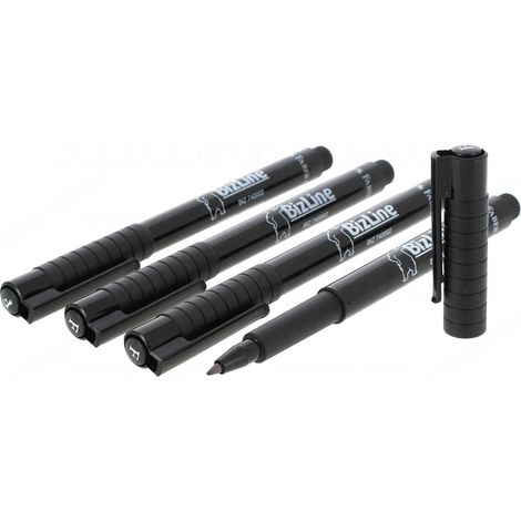 stylo marqueur noir indélébile x4