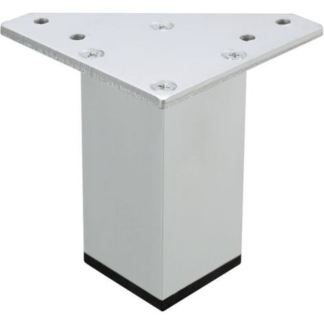 Lot de 4(10 cm) Pieds pour Meubles Blancs – Vis Incluses, Couleur Blanc - Pieds DIY aluminium pour Tables, Meubles de Salle de Bains, Armoires, Etagères (1/5)