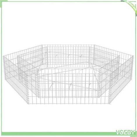 Lit surélevé gabion - FAFEICY - 142536 - 200x173x40 cm - Acier galvanisé - Capacité 1400 kg/m³ (1/5)