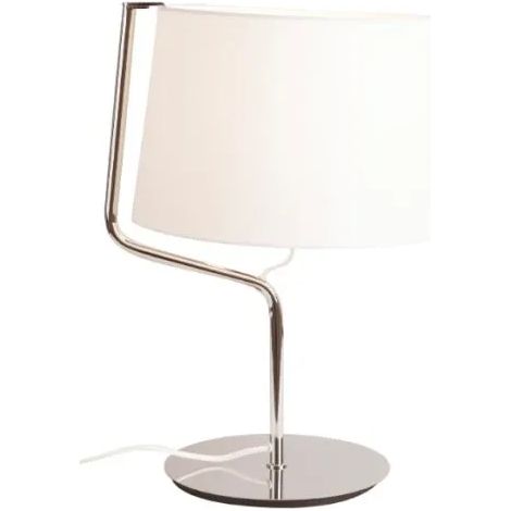 LAMPADA DA TAVOLO CHICAGO CROMO MAXLIGHT T0030 + PARALUME BIANCO (1/3)