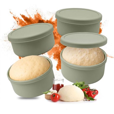 Silicone Pizza Dough Boxes with Lids, Set of 4 (1/5)