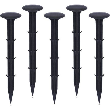 Plastic garden pegs for securing weed control fabric (50 pieces, black)