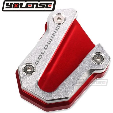(Rouge) Compatible avec HONDA GL1800 Goldwing 1800 GL 1800 18-23 Moto Béquille latérale CNC Extension de béquille Plaque de support Agrandissement de la béquille maxpower (1/4)