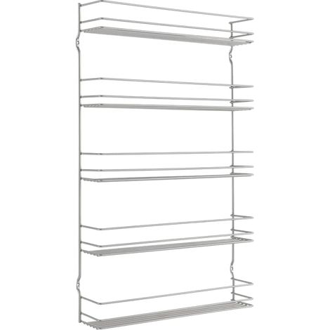 Metaltex Estantería de especias de pared de 5 niveles Pepito Plateada