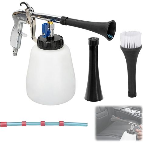Blow Gun Pistolet Nettoyage, Pistolet De Nettoyage à Air Comprimé, Rotation Pneumatique à 360°, Nettoyage Voiture avec Réservoir D'eau, Embout Brosse et Valves de Dosage (1/5)