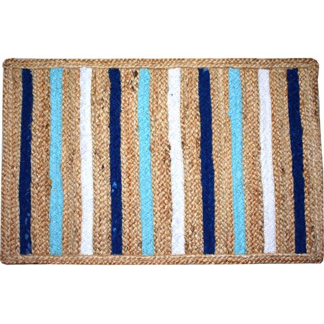 Dekorativer, rutschfester Eingangsteppich aus natürlicher Jute für Wohnzimmer, Schlafzimmer, Flur und Zuhause – strapazierfähig und pflegeleicht (1/4)