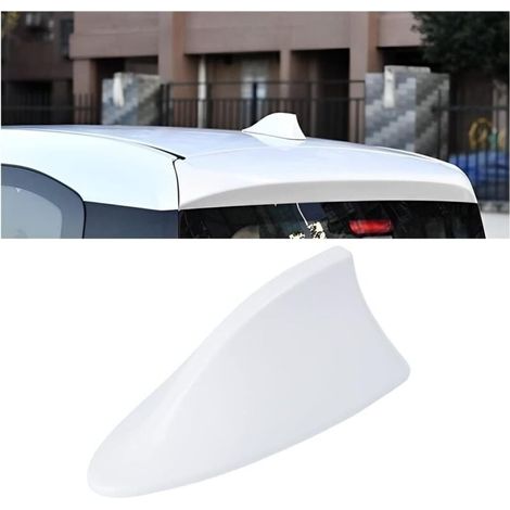 Decorazione per antenna a pinna di squalo sul tetto, copertura per antenna a pinna di squalo per auto, antenne per tetto per auto, per la maggior parte delle auto, migliora il segnale (bianco) (1/4)