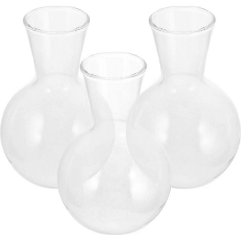 Lot de 3 vases hydroponiques en verre transparent, pots de fleurs décoratifs en verre, terrariums pour plantes d'intérieur (1/5)
