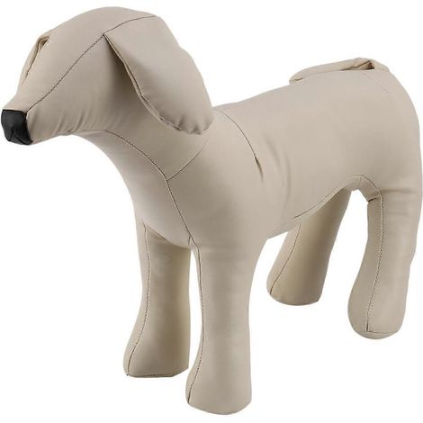 Leather Dog Mannequins Standing Position Toys White M--