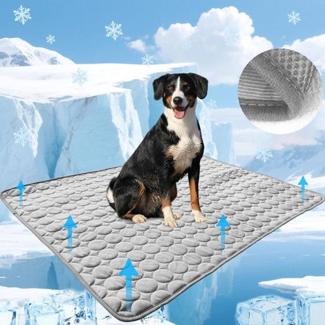 Alfombrilla refrescante para perros y gatos,150x100cm,Alfombrilla refrescante,Alfombrilla de seda helada,Alfombrilla refrescante para gatos,Gris (1/5)