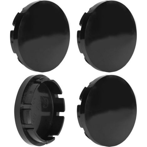 Enjoliveurs centraux de roue de voiture noirs résistants, 56 mm, lot de 4.