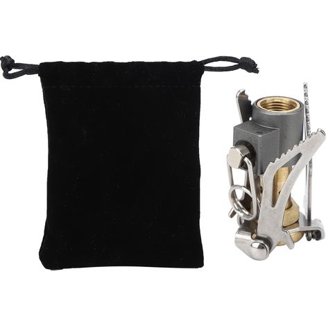 Réchaud de camping extérieur ultra-léger, brûleur pliable mini portable pour randonnée pique-nique, outil de cuisson argent (1/5)
