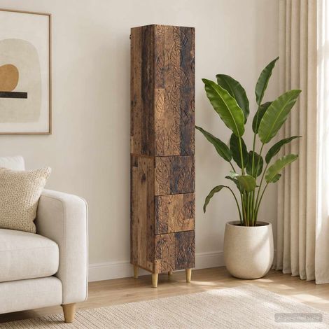 vidaXL Ensemble de Meubles 2 pcs Bois ancien 33 x 34,5 x 90 cm (1/5)