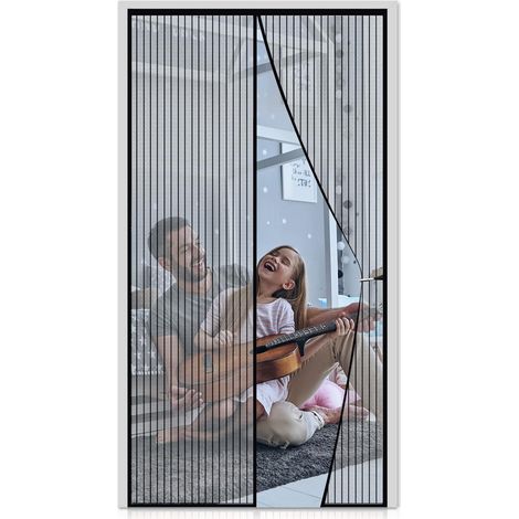 Mosquito Net Magnetic Door 100x220cm, Fly Screen Door Curtain for Corridors, Doors, Patio, Outdoors, Magnetic Mosquito Net No Drilling, Automatic Closing Magnetic Seal, Black (1/5)