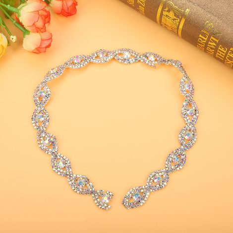 Ruban de strass scintillants, chaîne à griffes, 1 mètre de large, décoration DIY (strass AB), strass AB (1/5)