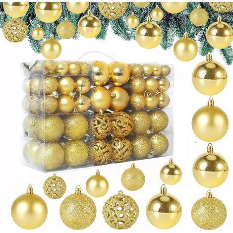 Lot de 50 Boules de Noël Rouges en Plastique Incassable, Ornements Ø3, 4 et 6cm Finition Mate et Brillante, Réutilisables pour Sapin Intérieur et Extérieur (1/5)