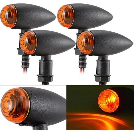 Universal Motorcycle LED Lights, Bullet Style, Small, Suitable for Turn Signals, Daytime Running Lights, Rear Brake Lights (1/5)
