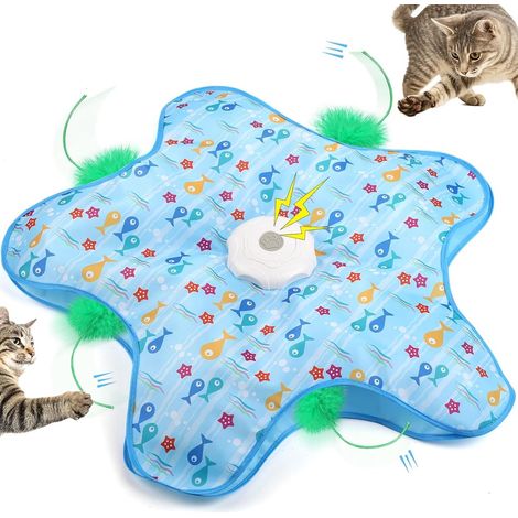 Giocattolo interattivo intelligente per animali domestici - Giocattoli per gatti - Gatti e cani - Interattivo intelligente - Piume nascoste incorporate e suoni realistici di topo - Adatto a piccoli an (1/5)