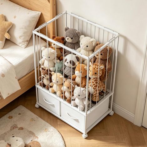 Rangement Peluche, avec Tiroirs, Meuble Rangement Jouet (1/5)
