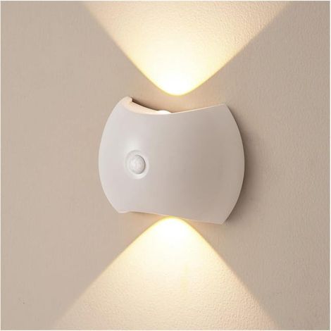 Intelligente Wandleuchte mit Sensor, USB-Flurleuchte, dimmbares Nachtlicht, stimmungsvolle Beleuchtung für Garten und Terrasse, weiß