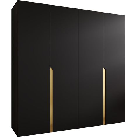 Armario Hartford 581, Negro, 202x200x52cm, Puertas de armario: Con bisagras, Número de estantes: 0 (1/5)