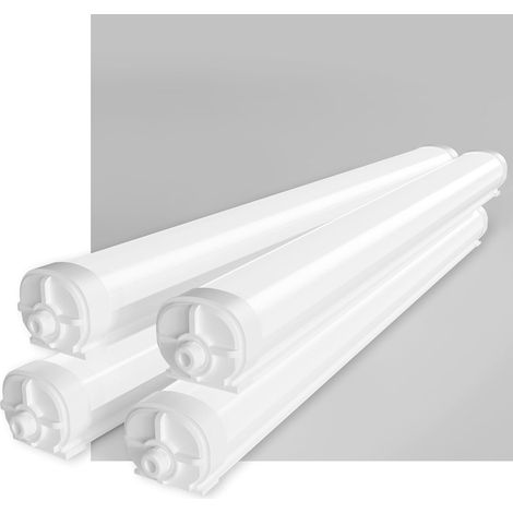 Lot de 4 Réglette LED 120cm Neon LED 4000K Blanc Neutre 36W 4500LM IP65 Étanche Connectable jusqu’à 20 Unités Pour Garage, Atelier, Cave, Entrepôt (1/5)