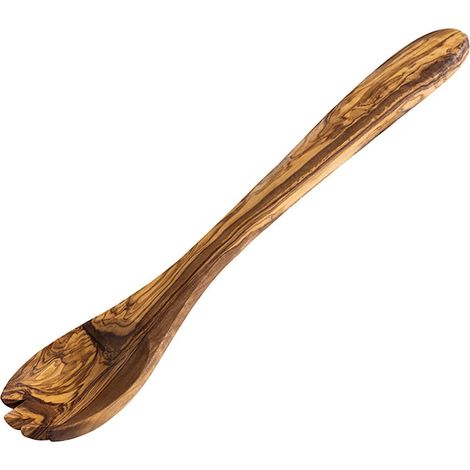 Couverts à salade, composés de deux cuillères, fabriqués à partir de bois d'olivier durable, cuillères en bois, cuillères de service, chacun 30,5 x 6,0 cm (1/3)