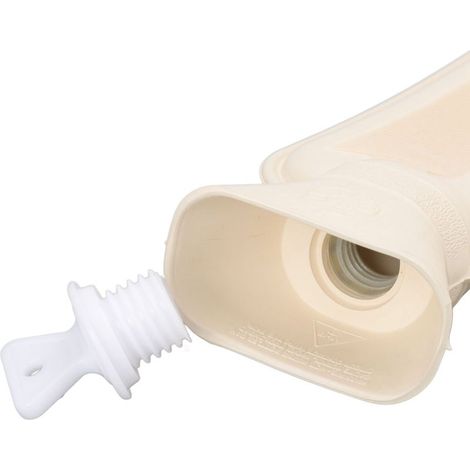 Lange Wärmflasche – 72 cm – 2000 ml – Grauer Bezug mit Schneeflockenmuster – Rückenwärmer (1/4)
