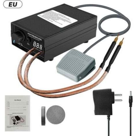 Machine de Soudage par Points Portable 8000W Reglable 0-1200A Batterie au Lithium 9600mAh Stylo a Souder Double pour Batterie 18650, (1/4)