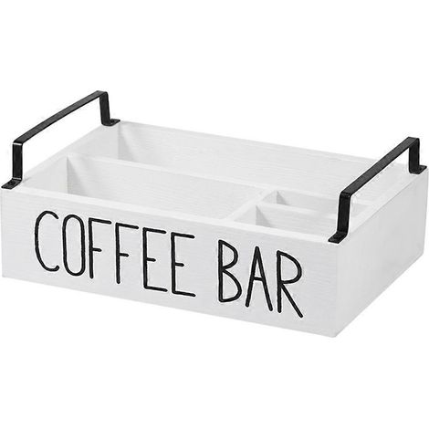Organisateur de coin café en bois - Accessoires pour bar à café, porte-dosettes, panier de rangement pour coin café à la maison (1/5)