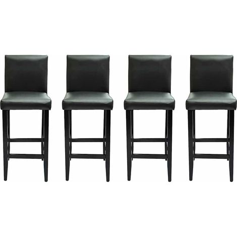 Maison Exclusive - Barshocker 4 Stk. Schwarz Kunstleder