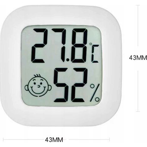 Sensor de temperatura y humedad, pantalla LCD blanca de 1,5 pulgadas, para habitaciones (NO INTELIGENTE) (1/5)