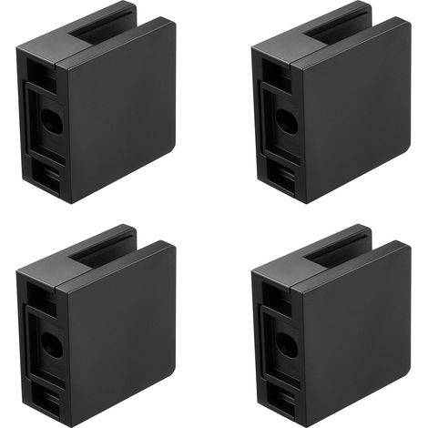 Pinces à verre carrées pour garde-corps en verre trempé de 8 à 12 mm, 40 pcs, pince de montage de verre en acier inoxydable 304, épaisseur de 3 mm pour balcon, jardin, piscine, escalier, noir (1/5)