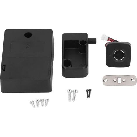 Fingerprint drawer lock, 0.5-second quick unlock, integrated smart biometric cabinet for office and home, black (1/5)