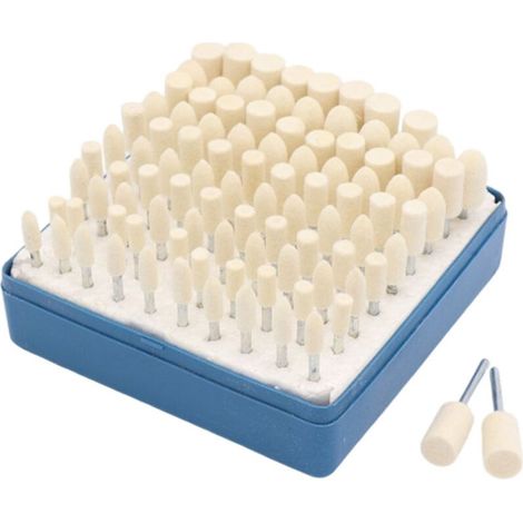 Laine feutre Mandrel Monté Polissage Tête Multifonctionnel Meulage Point de Polissage Polissage Accessoires 100 PCS (1/4)
