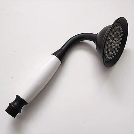 Pommeau de douche rétro noir – Taille 85 x 230 mm – Finition élégante – Pour salle de bains classique (1/5)