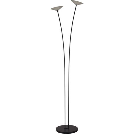 Lampe sur pied à deux lumières Ceppo noir avec du nickel - 1152-05-37 (1/3)