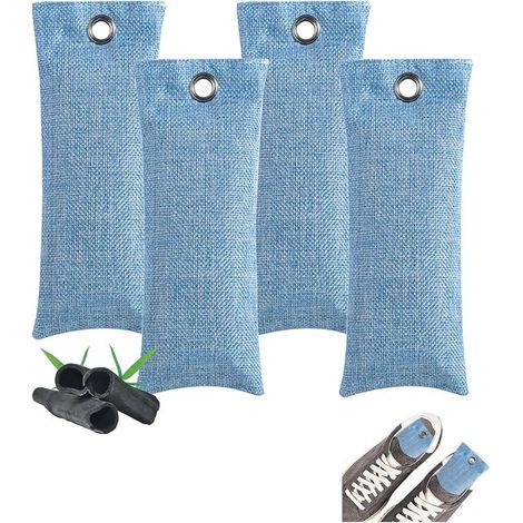 Sachets Purificateurs d'Air au Charbon Actif Lot de 4 - Désodorisant Naturel pour Voiture Placard et Chaussures (1/5)
