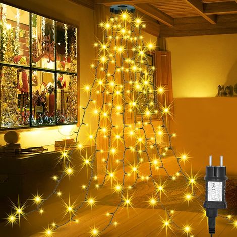 Guirlande Lumineuse pour Sapin de Noel avec Boucles - 2m, 280 LEDs, 8 Branches, 8 Modes d'Éclairage, Minuterie, Étanche IP44 - Pour Sapins de 150-220 cm (Blanc Chaud) (1/5)