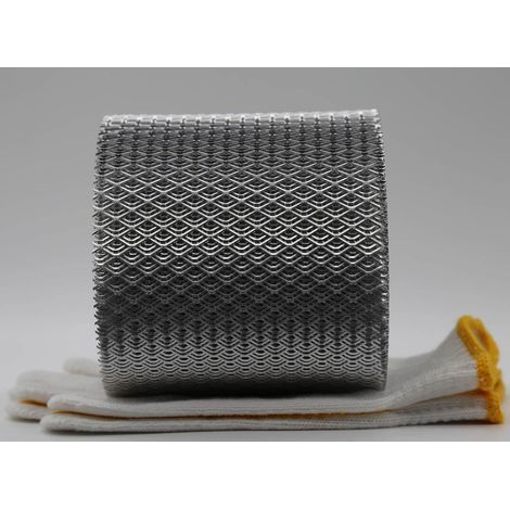 Protection de gouttières, protège-gouttières, rouleau de filtre à feuilles en aluminium de 12,7 cm x 6,4 m, couvre-gouttières, protège-gouttières pour descentes pluviales, grillage de gouttière (1/5)