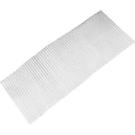 Frontgrill mit Mittelgitter, rautenförmiges Gitter, stabile Aluminiumkonstruktion, universell passend für Autos, silberfarben (1/5)