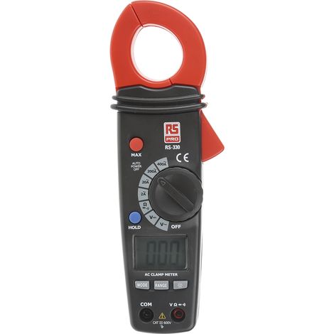 Rs Pro – Pince multimètre 400A c.a. – Tension 600V c.c. – Résistance 20MΩ – Ergonomique pour mesures précises – Modèle RS330 (1/4)