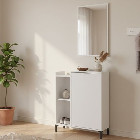 Dmora - Bajo el armario Venner, Mueble de baño, Contenedor de lavabo, Mueble fregadero, 77x24 h91 cm, Blanco (1/5)