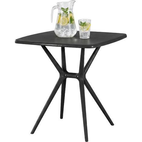 Gartentisch Becky eckig 72 x 72 cm schwarz (1/5)