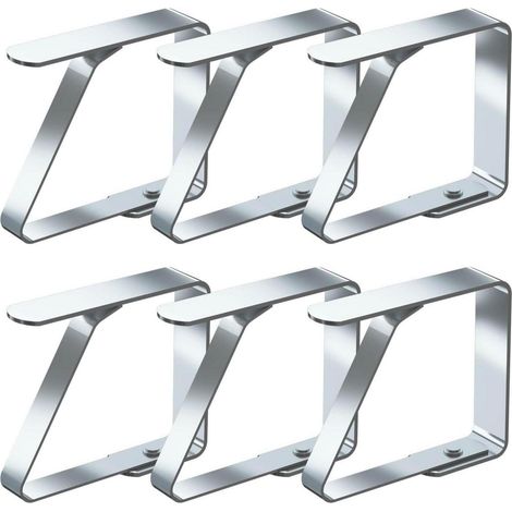 Tischtuchklammern Edelstahl 6 Stück silber Mittel x 6 Stück (1/5)
